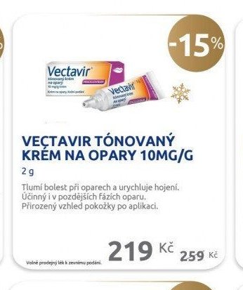 VECTAVIR TÓNOVANÝ KRÉM NA OPARY 10MG/G