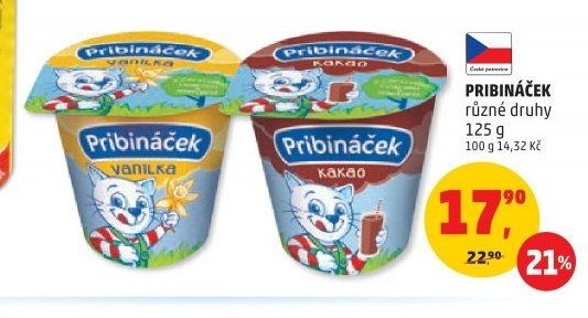 PRIBINÁČEK různé druhy