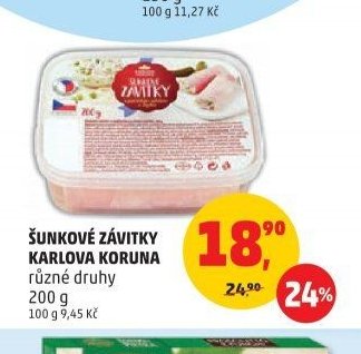 Šunkové závitky Karlova Koruna