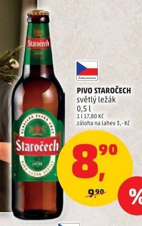 Pivo Staročech světlý ležák 0,5 l