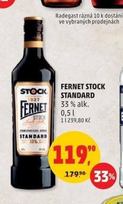 Fernet Stock Standard 33 % alk. 0,5 l