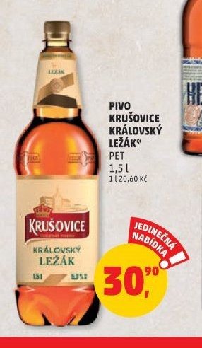 Pivo Krušovice Královský ležák PET 1,5 l
