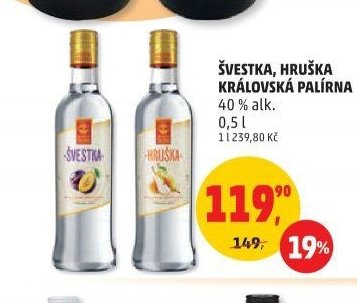 Švestka, hruška Královská palírna