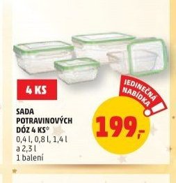 SADA POTRAVINOVÝCH DÓZ 4 KS