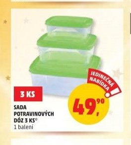 SADA POTRAVINOVÝCH DÓZ 3 KS