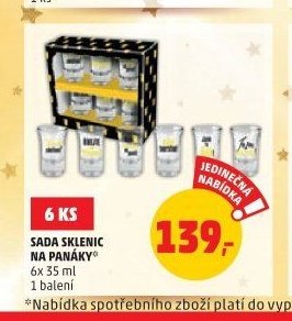 SADA SKLENIC NA PANÁKY 6 KS