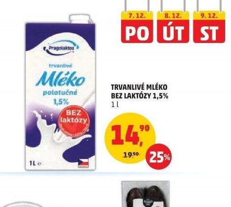 Pragolaktos trvanlivé mléko polotučné bez laktózy