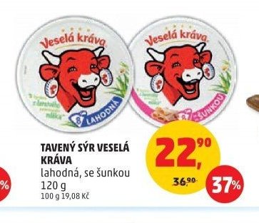 Tavený sýr Veselá kráva lahodná, se šunkou