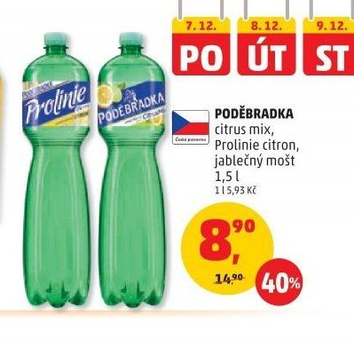 Poděbradka citrus mix, jablečný mošt