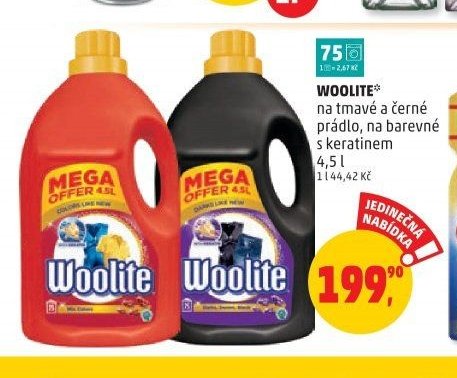 Woolite na tmavé a černé prádlo, na barevné s keratinem
