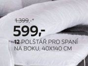12 polštář pro spaní na boku, 40x140 cm