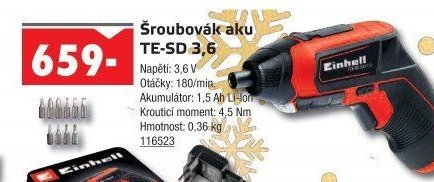Šroubovák aku TE-SD 3,6 - UNI HOBBY akcniletaky.com