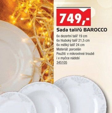 Sada talířů BAROCCO - UNI HOBBY akcniletaky.com