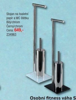 Stojan na toaletní papír a WC štětku Bílý/chrom Černý/chrom - UNI HOBBY akcniletaky.com