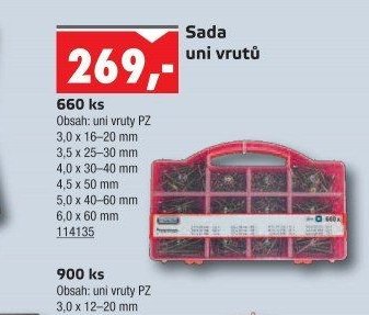 Sada uni vrutů 660 ks - UNI HOBBY akcniletaky.com