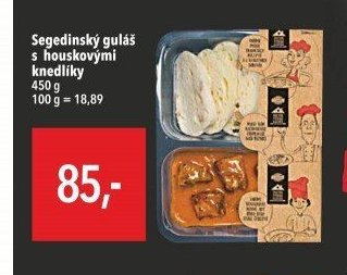 Segedínský guláš s houskovými knedlíky