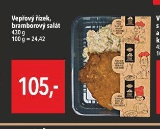 Vepřový řízek, bramborový salát
