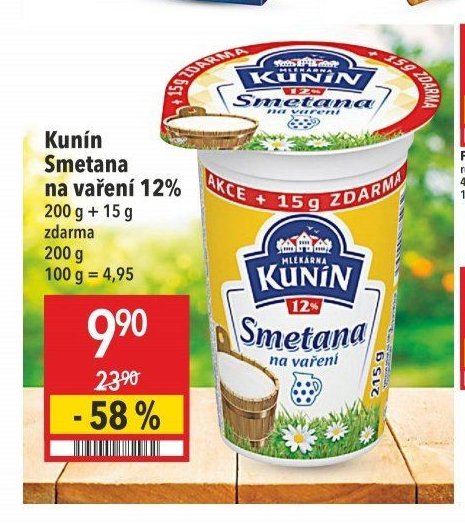Kunín Smetana na vaření 12%