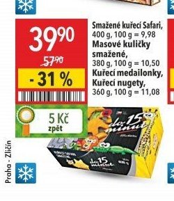 Smažené kuřecí Safari, Masové kuličky smažené, Kuřecí medailonky, Kuřecí nugety