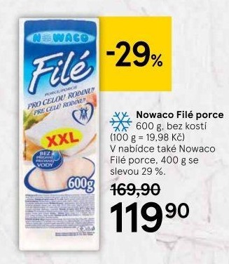 Rybí filé bez kosti mražené Nowaco