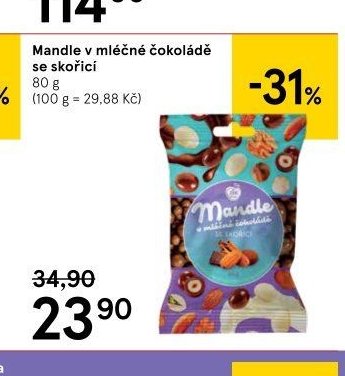 Mandle v mléčné čokoládě se skořicí