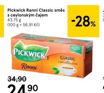 Pickwick Ranní Classic směs s ceylonským čajem