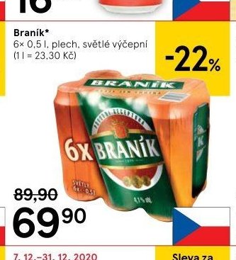 Braník 6x0,5l