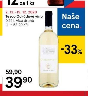 Tesco Odrůdové víno