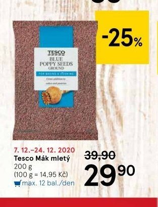 Tesco Mák mletý 200 g