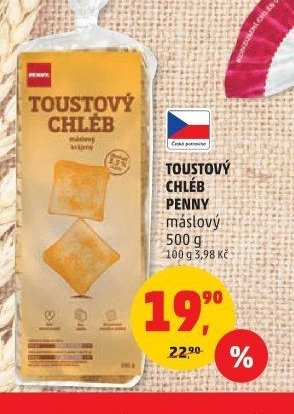 Toustový chléb Penny máslový