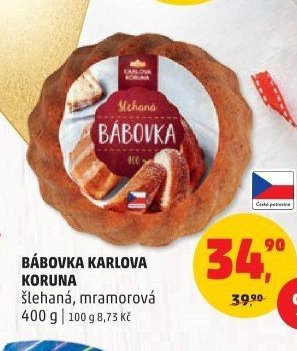 BÁBOVKA KARLOVA KORUNA šlehaná, mramorová