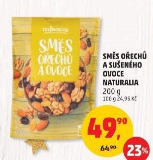 SMĚS OŘECHŮ A SUŠENÉHO OVOCE NATURALIA