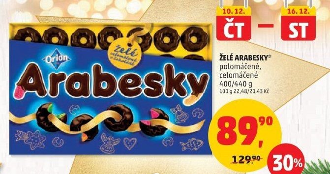 Želé arabesky polomáčené, celomáčené