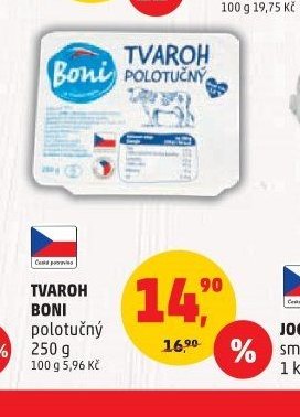 Tvaroh Boni polotučný