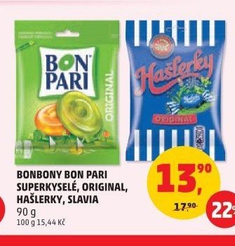 BONBONY BON PARI SUPERKYSELÉ, ORIGINAL, HAŠLERKY, SLAVIA