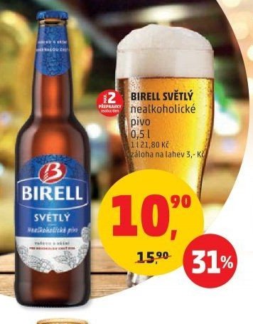 Birell světlý nealkoholické pivo 0,5 l