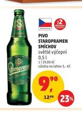 Pivo Staropramen Smíchov světlé výčepní 0,5 l