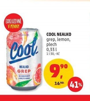 Cool Nealko grep, lemon, plech 0,33 l