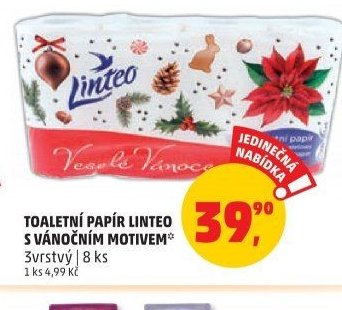 TOALETNÍ PAPÍR LINTEO S VÁNOČNÍM MOTIVEM