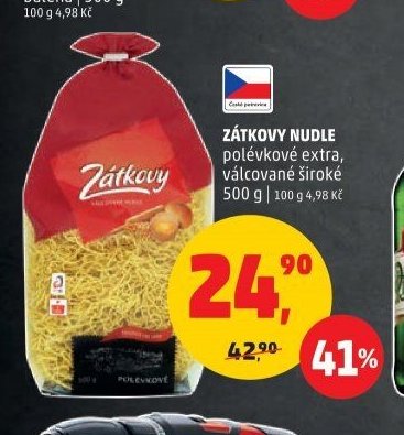 ZÁTKOVY NUDLE polévkové extra, válcované široké