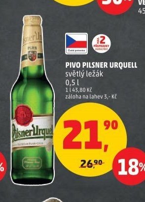 PIVO PILSNER URQUELL světlý ležák