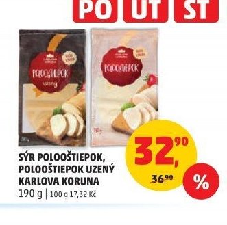 Sýr polooštiepok, polooštiepok uzený Karlova Koruna