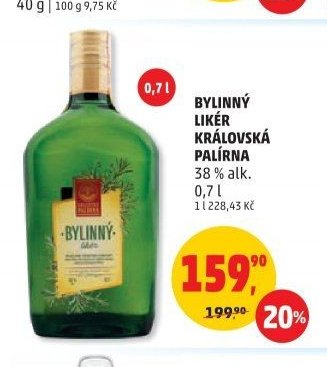 BYLINNÝ LIKÉR KRÁLOVSKÁ PALÍRNA