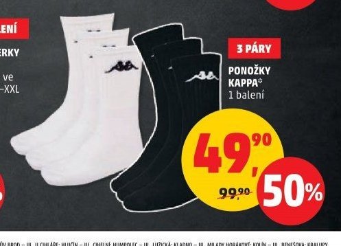 3 PÁRY PONOŽKY KAPPA 1 balení