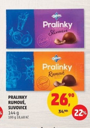 PRALINKY RUMOVÉ, SLIVOVICE