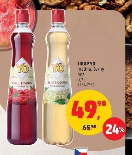 SIRUP YO malina, černý bez 0,7 l