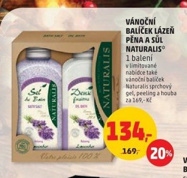 VÁNOČNÍ BALÍČEK LÁZEŇ PĚNA A SŮL NATURALIS