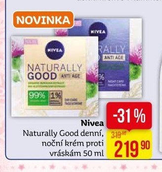 Nivea Naturally Good noční krém proti vráskám 50 ml