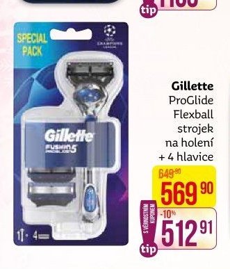 Gillette ProGlide Flexball strojek na holení + 4 hlavice