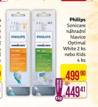 Philips Sonicare náhradní hlavice Optimal White 2 ks nebo Kids 4 ks